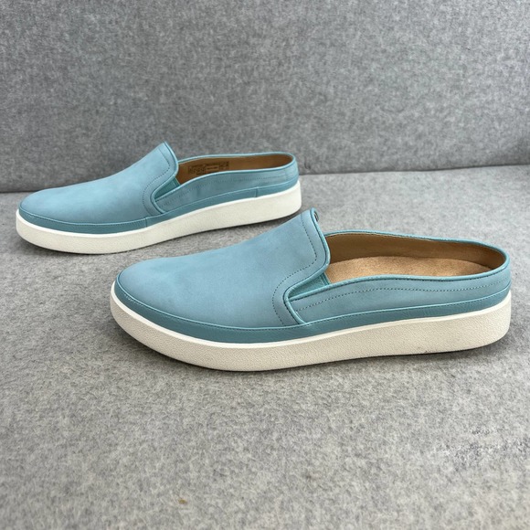 Vionic Effortless Leather Slip On Mule Flat Shoe - Porcelain Blue-Women 11*NEW - Picture 8 of 9